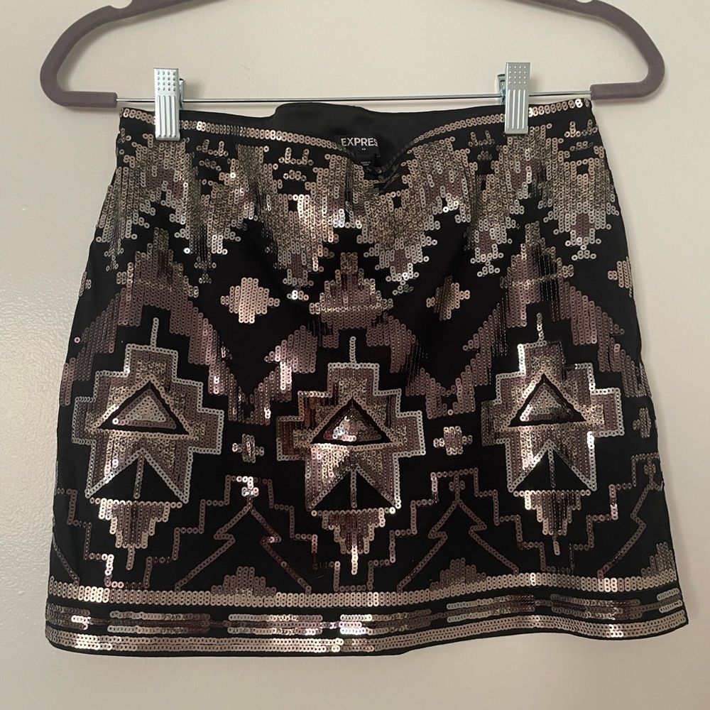 Express Sequined Mini Skirt